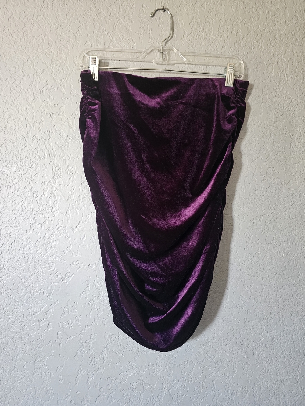 Allegra K Velvet Pencil Skirt in Deep Purple